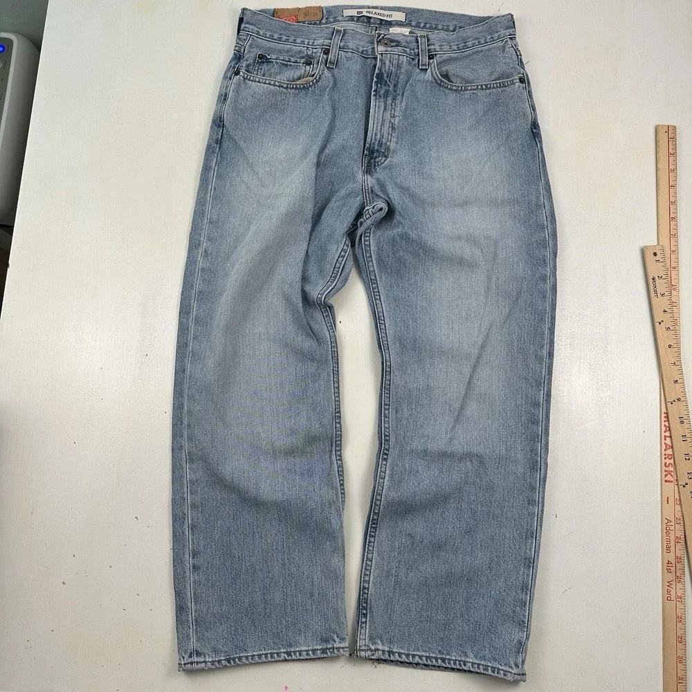 Vintage Y2K GAP Relaxed Jeans Men 34x28 Blue Denim Loose Light Wash Skate Grunge